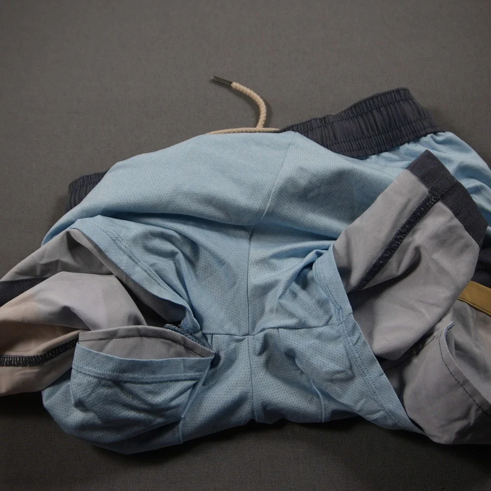 Fair Harbor Recycled Colorblock Stretch Men Swim Trunks M Retro Coastal Surf